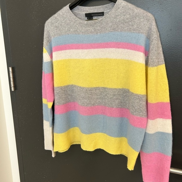 360 Cashmere S bright, light striped purse cashmere sweater in excellent condit - Picture 3 of 10